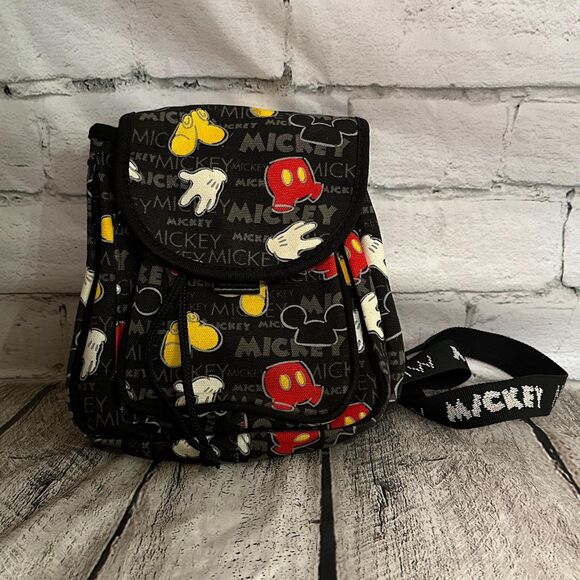 VTG Disney World Black Mickey Mouse Backpack, Pre-owned - Picture 1 of 4
